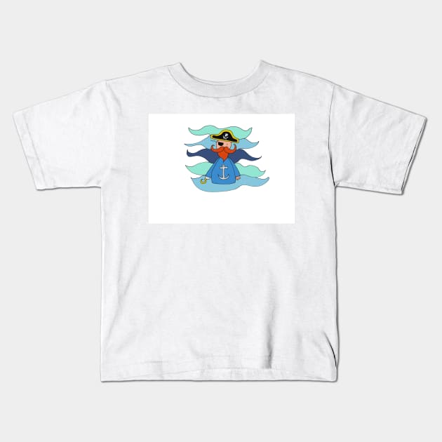 Pete the part-time pirate Kids T-Shirt by Jonesyinc